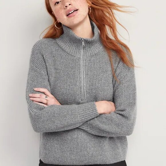 Old Navy rib knit quarter zip sweater - Picture 3 of 6